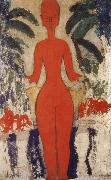 Amedeo Modigliani Standing nud with Garden Background Sweden oil painting artist